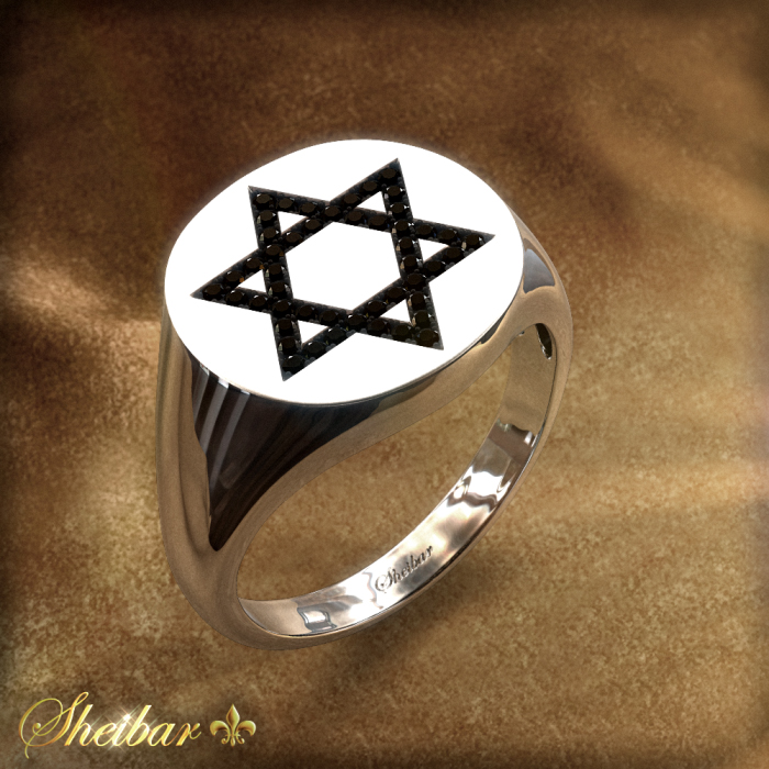 טבעות יהלומים שחורים- מגן דוד