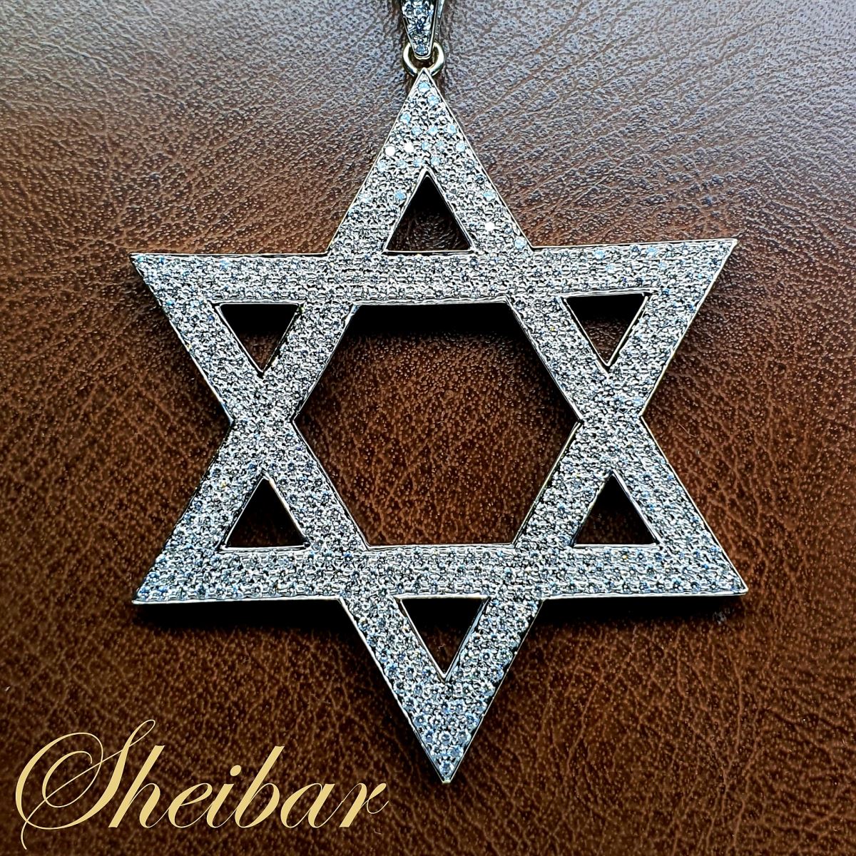 שרשראות זהב ויהלומים- תליון מגן דוד ענק