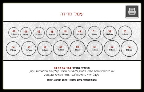 עיגולי מדידה לטבעות